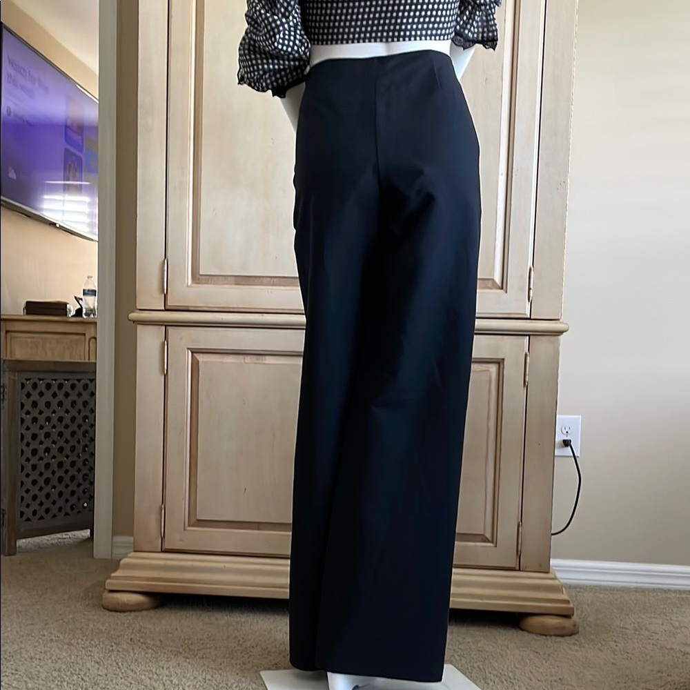 Krizia High Rise Flat Front Wide Leg Minimalist Design Pant Made in Italy NWT 8 - Picture 9 of 14